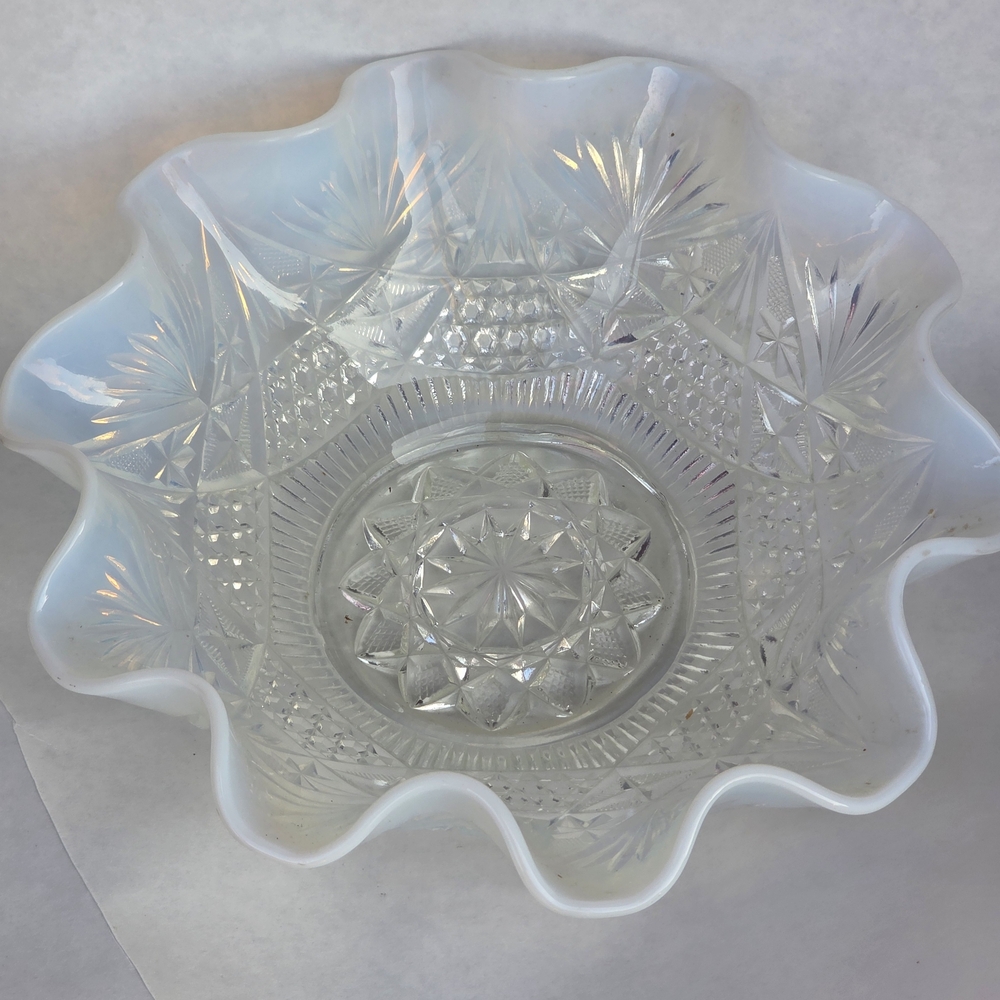 White Vintage Glass Accents with Intricate Patterns